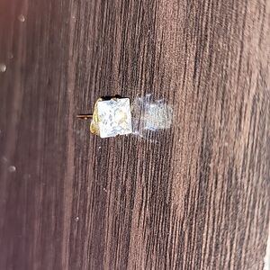 One Pair Unisex Fine Jewelry Gold Square Diamond Earrings